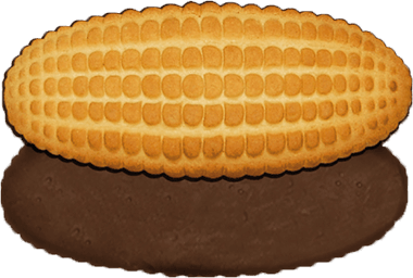  玉米棒形式的糖釉饼干